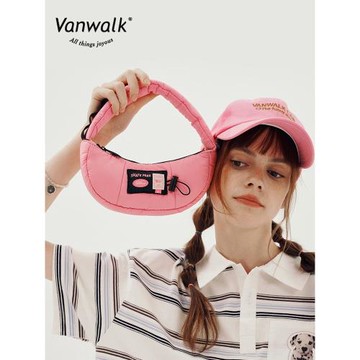 VANWALK滑板系列 美式復古少女手提包棋盤格手機包迷你單肩包ins