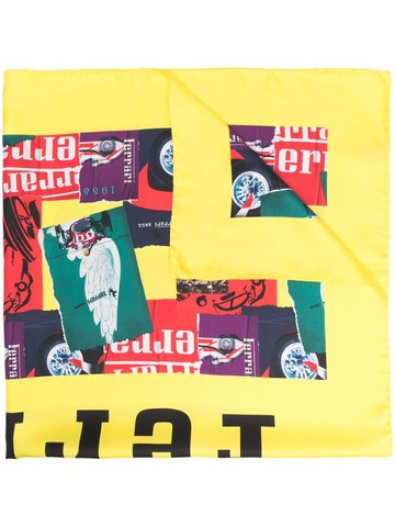 Ferrari - silk printed scarf - unisex - Silk - One Size - Yellow