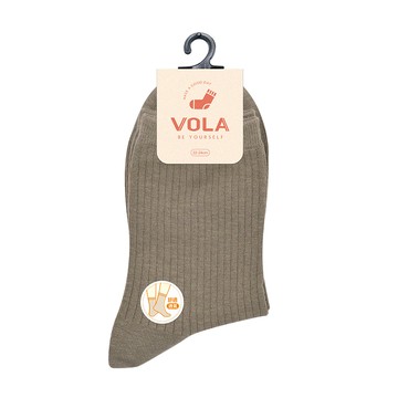 百搭3/4直紋襪-咖