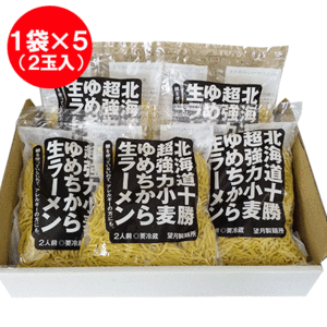 生ラーメン 送料無料 生 ラーメン 北海道産小麦 ゆめちから 生ラーメン 生麺 1袋(2人前)×5袋 麺のみ