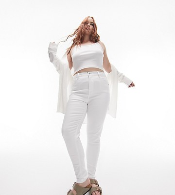 Topshop Curve Jamie jeans in white