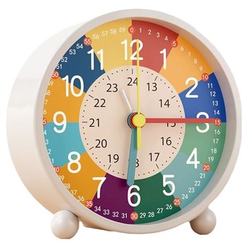 SUNORO 卡通夜燈兒童早教鬧鐘 充電款 4.5吋  白色