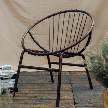 UGEC home | 美式復古工業風圓靠背戶外鐵藝休閑椅咖啡廳單人椅