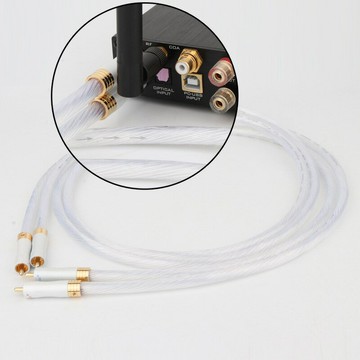 音頻線 音源線 喇叭線 Preffair  5N OCC鍍銀RCA信號線音響功放連接線發燒雙蓮花音頻線