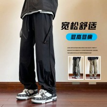 【現貨】台灣現貨男士休閒工裝長褲寬鬆日透氣百搭係風
