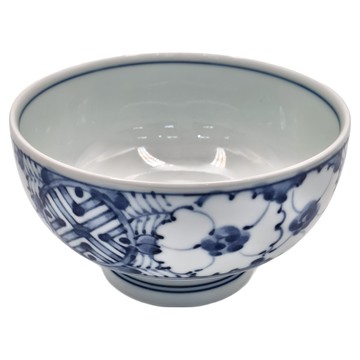 佐和陶瓷 藍繪丸椿花御碗，陶瓷材質，適用溫度-30°C~100°C  藍繪丸椿花  1個