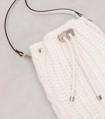 Jimmy Choo Cinch Mini cable-knit bucket bag