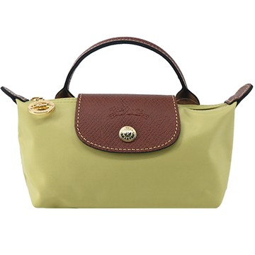 LONGCHAMP LE PLIAGE系列再生尼龍手提化妝包(開心果綠)