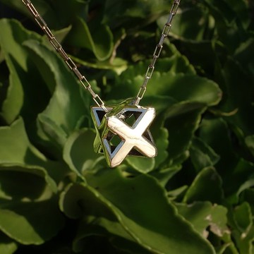 -鏤空方塊- 純銀項鍊