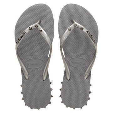 havaianas 哈瓦士 巴西人字拖 女款 Slim rocky 卯釘灰 涼鞋 拖鞋 夾腳拖 海灘鞋【南風百貨】