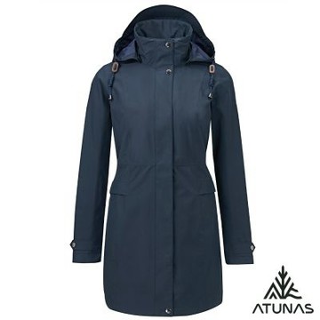 【ATUNAS 歐都納】女款都會GORE-TEX 2L+羽絨中長版2IN1外套A1GT2514W藍黑/防水/防風/透氣/都會休閒