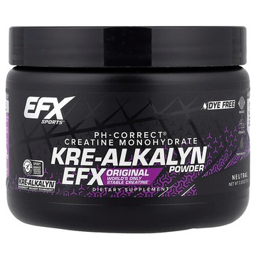 EFX Sports, pH-Correct® 一水肌酸，Kre-Alkalyn EFX 粉，中性，3.53 盎司（100 克）