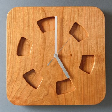 壁掛時鐘（木製・原木）Wood Wall Clock WS-S1 黑櫻桃木
