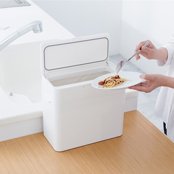 日本like-it 桌上型按壓式密封防臭垃圾桶 9.5L