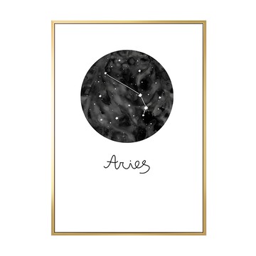白羊座 Aries 40 x 30cm 星座油畫布松木內框  金色