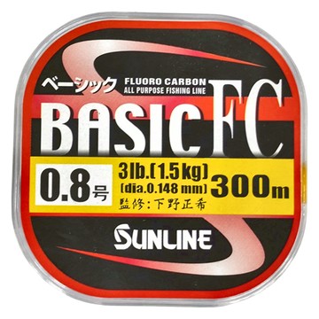 SUNLINE Basic FC 碳纖線 3lb 300m 日本製造 耐磨強韌  transparent  1個
