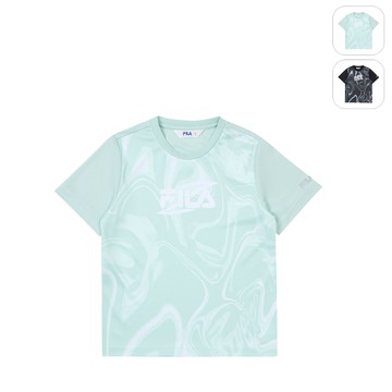 【FILA】KIDS 童短袖圓領T恤-淺綠 1TEZ-8307-LN
