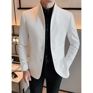 立領春秋季商務休閑痞帥中山裝