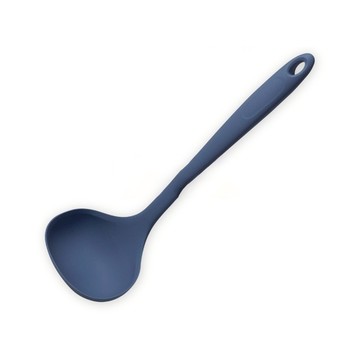 SiliPot 鉑金矽膠湯勺 軟且堅固、不易變形 耐用、耐高溫  莫蘭迪藍  1支  大(L)