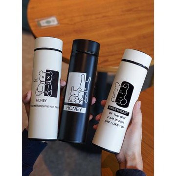 潮牌男保溫杯高顏值水杯新款網紅便攜不銹鋼簡約時尚情侶個性杯子