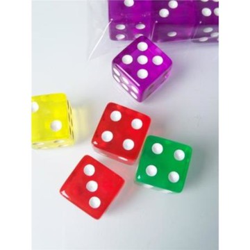 16號骰子直角圓角透明彩色色子方角點數篩子投子16MM酒吧KTV常規