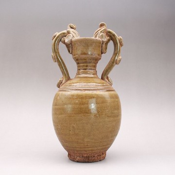 宋越窯醬釉盤龍瓶小花瓶古玩古董陶瓷器仿古出土擺件收藏品羽墨軒