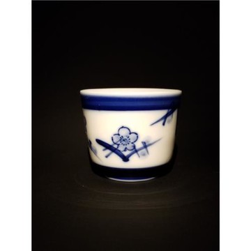 青花陶瓷小茶杯主人杯五客手工茶杯聞香杯品茗杯花草紋