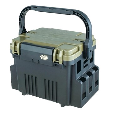 MEIHO 明邦 釣魚工具箱 VS-7080N 耐衝擊材質 釣魚配件收納盒  黑色 + 綠色  1個  44×29.3×29.3cm