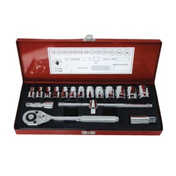 黑手牌 C418S  6角 套筒組 1/2" 18件組 套筒板手組 六角套筒組 六角 套筒 板手 接桿 4分套筒