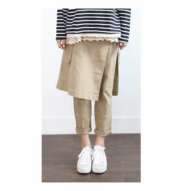 カフェパン ラップスカート付き パンツ レディース エプロン