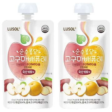 LUSOL 蔬果泥 紅薯水梨 100%水果 無添加 嬰幼兒副食品標準  80g  2包