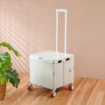 真心良品 KEYWAY聯府 F5881自由行摺疊購物車65L-1入/多功能拉車買菜車露營推車附煞車萬向輪