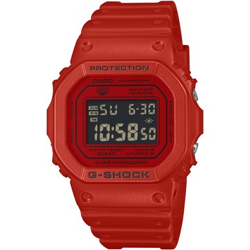CASIO G-SHOCK 絕對強悍經典鮮紅方形計時錶/DW-5600RRB-4