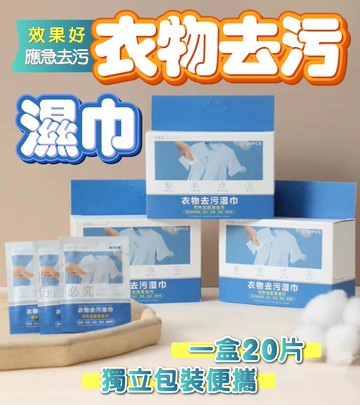 台灣現貨 衣物去汙漬濕巾 去汙漬濕巾 衣服清潔濕巾 去汙濕巾 濕紙巾 應急清潔濕巾 清潔濕紙巾 去油汙濕巾 濕巾