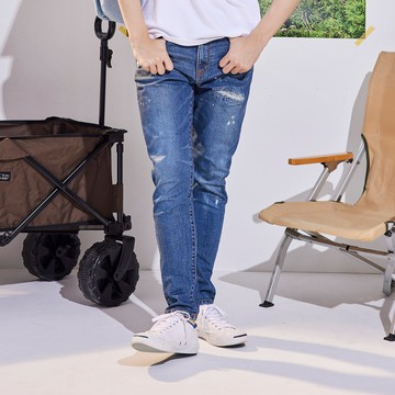 EDWIN｜男裝｜微刷破丹寧窄管直筒褲