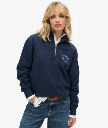 Superdry Women's Women's Athletic Essentials Half Zip Sweatshirt Navy / Richest Navy - Size: 16 Size: 12