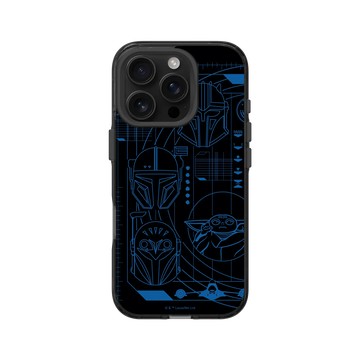 iPhone 16 Pro Clear 酷墨灰 - 迪士尼-星際大戰 Star Wars - 曼達洛人-線稿風格