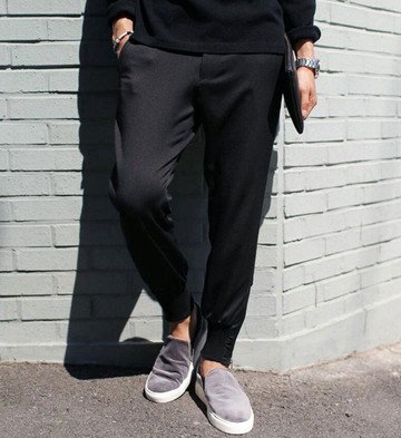 FINDSENSE品牌 春季新品 韓國東大門 拉鏈束腳褲 小腳褲 休閑褲 衛褲