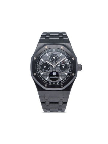 Audemars Piguet - 2017 pre-owned Royal Oak Perpetual Calendar C 41mm - unisex - stainless steel - One Size - Black