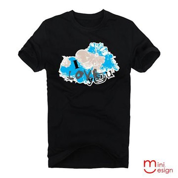 Minidesign-復古普普花飾潮流設計短T 五色