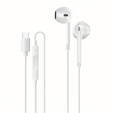 GJL FULL-POWER 非入耳式TYPE-C有線耳機 1.2米線長 白色系 適用於Android設備  1個