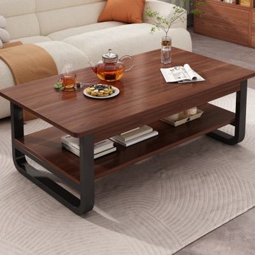 【匠俱】茶幾客廳 家用小戶型桌 簡約現代沙發茶幾桌(茶几桌 加粗加厚實木框架 需DIY)簡易雙層茶几