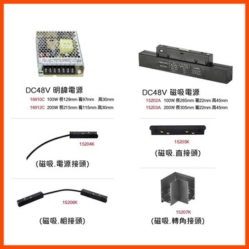 明裝磁吸軌道配件 B253-15202.15203.15204.15205.15206.15207