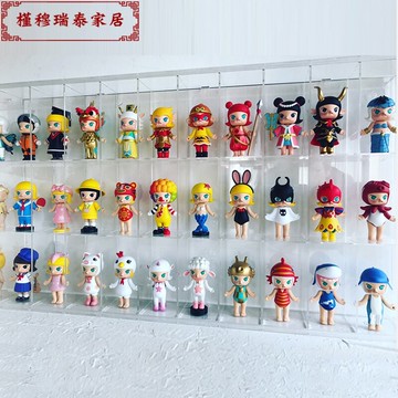 茉莉Molly星座泡泡瑪特收納架 畢奇娃娃盲盒防塵亞克力收納展示盒