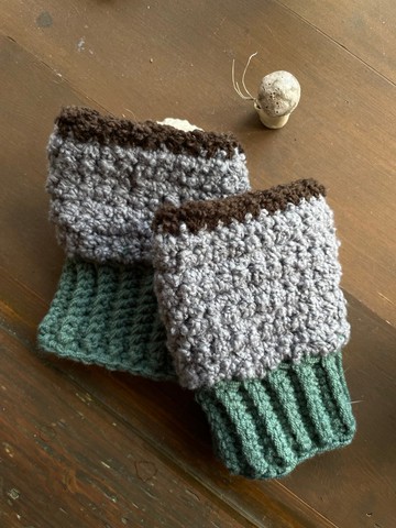 保暖手套/綠&灰