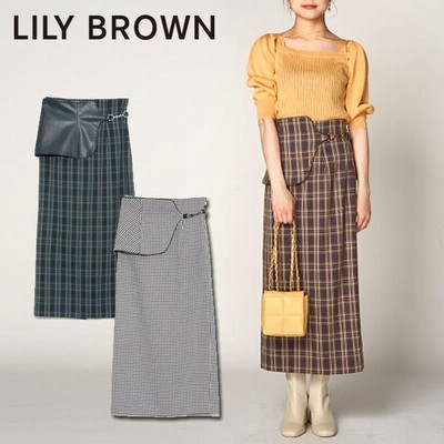 リリーブラウン Lily Brown 22秋冬 ビット付リバーシブルベルトタイトスカート レディース ボトムス スカート ロング丈 タイト Iライン チェック ベルト 通販 Lineポイント最大0 5 Get Lineショッピング
