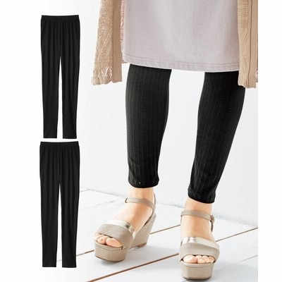 冷感ひんやりとした ランダムリブレギンス２枚組 L Ll レギンス スパッツ オーバーパンツ Leggings 通販 Lineポイント最大get Lineショッピング