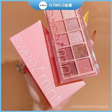 Sweet mint美妝 十色眼影盤 珠光 啞光 細閃 學生黨 日常 南瓜 水泥大地盤