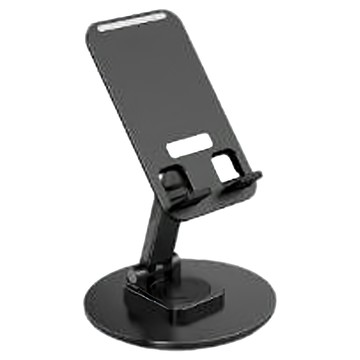 360度金屬手機支架 Set 2個 鋁合金折疊手機架 高度可調節  經典黑  1組