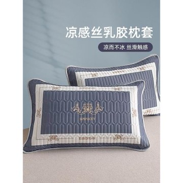 乳膠涼席枕套一對家用冰絲枕頭套成人男單人枕芯內膽套48cmx74cm
